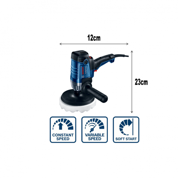 BOSCH GPO 950 Professional Vertical Car Polisher. 950W power. Light weight. Smooth polishing process.