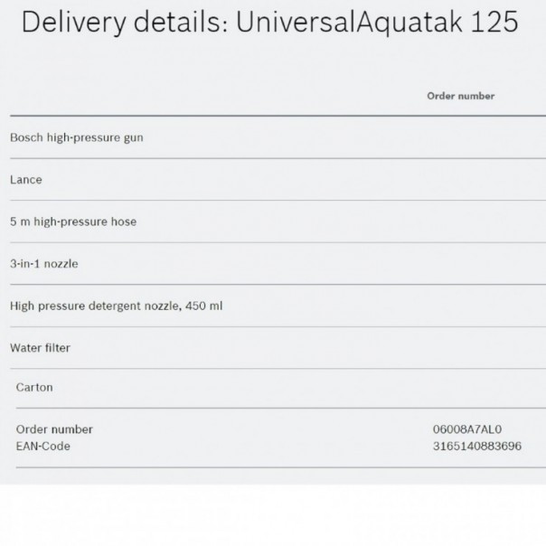 BOSCH UNIVERSAL AQUATAK 125. High-Pressure Washer / Cleaner. 1500W. 125bar.