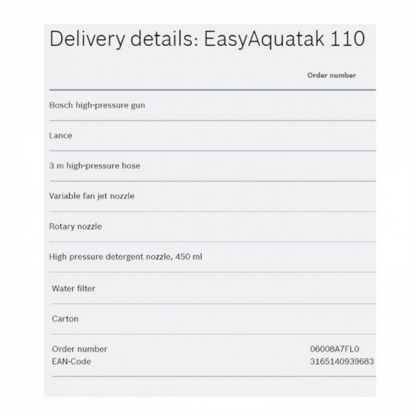 BOSCH EASY AQUATAK 110. High Pressure Washer / Cleaner. 1300W. 110bar.