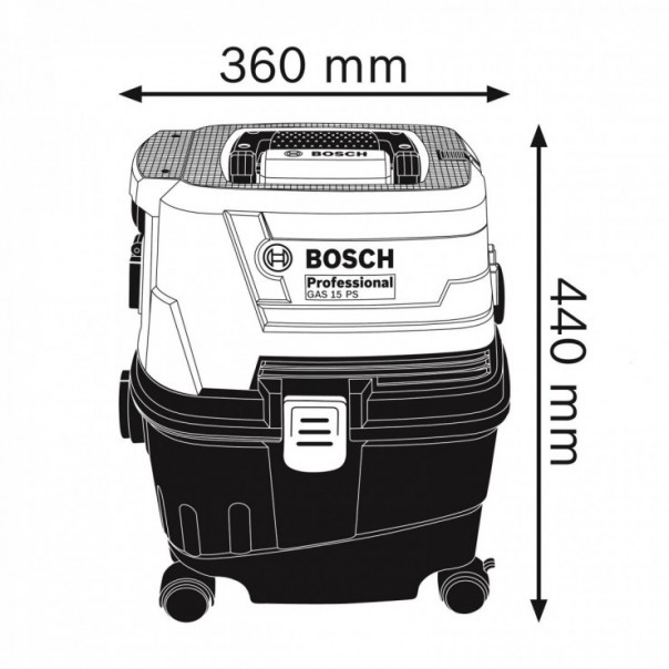 BOSCH GAS 15PS Professional. Wet & Dry Vacuum Cleaner. 1100W.