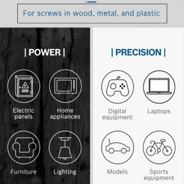 BOSCH GO 2 Smart Cordless Screwdriver Kit. micro-USB cable & 33pcs Screw Bits set.
