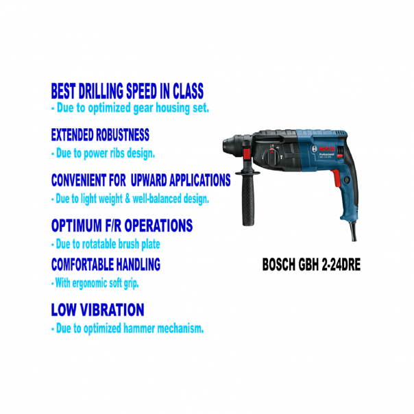 BOSCH GBH 2-24DRE Rotary Hammer with SDS Plus. 790W.