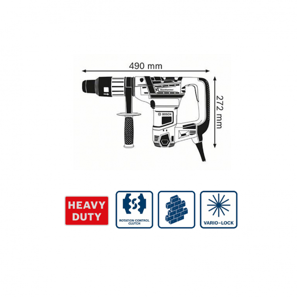 BOSCH GBH 5-40D Professional. Rotary Hammer with Sds-Max. Heavy Duty. 1100W.