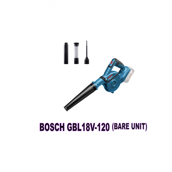 BOSCH GBL 18V-120 Cordless Blower. Option for bare unit or set with battery & charger.