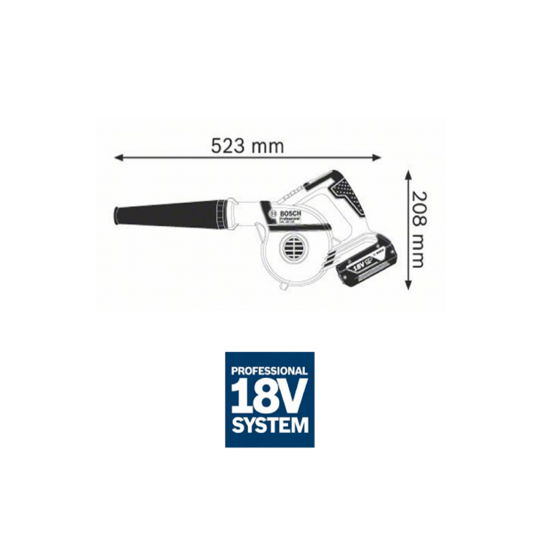 BOSCH GBL 18V-120 Cordless Blower. Option for bare unit or set with battery & charger.