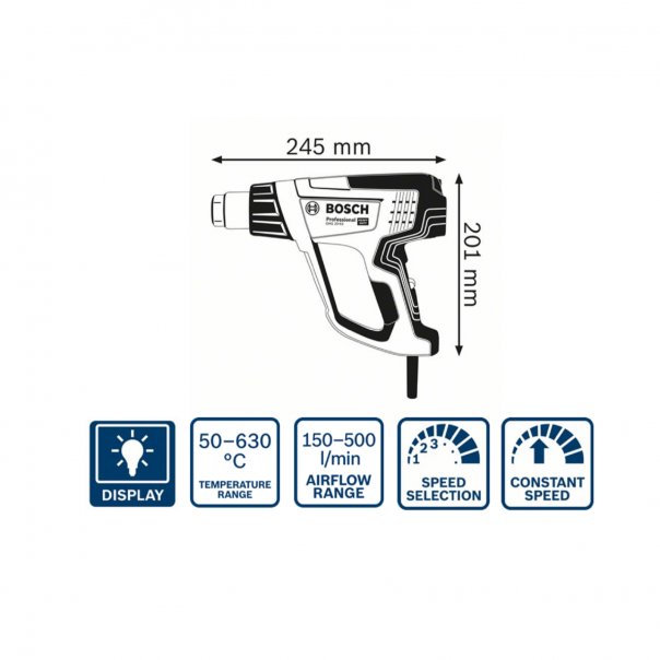 BOSCH GHG 20-63 KIT. Hot Air Gun. Heat Gun. Comes with accessories.