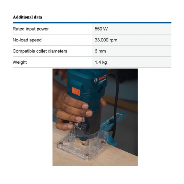 BOSCH GKF 550 Professional Palm Router 550W.
