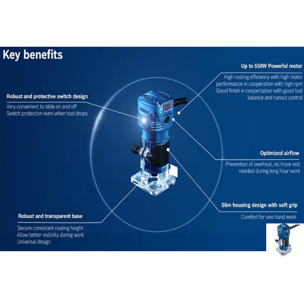 BOSCH GKF 550 Professional Palm Router 550W.