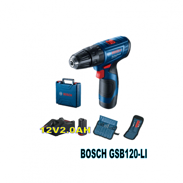 Bosch Professional 12V System Cordless Combi Drill GSB 120-LI + 2