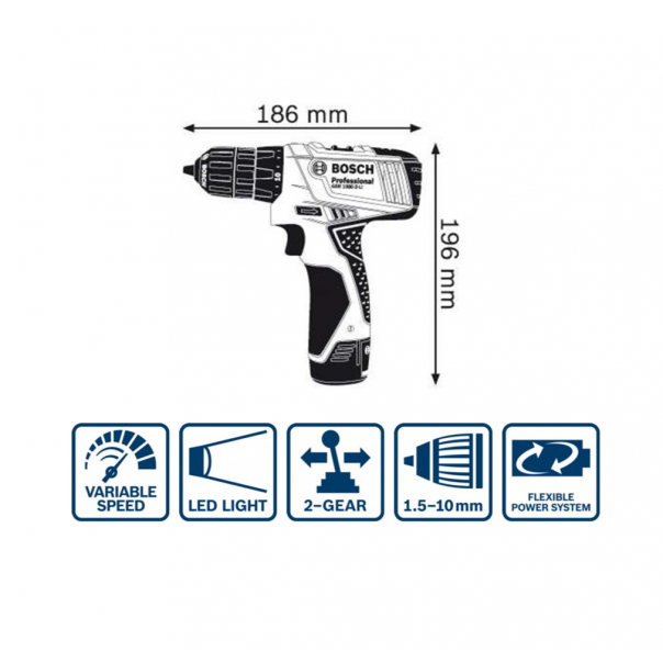 BOSCH GSB 120-LI Professional. Cordless Impact Drill/Driver. HOME DRILL/ BTO DRILL