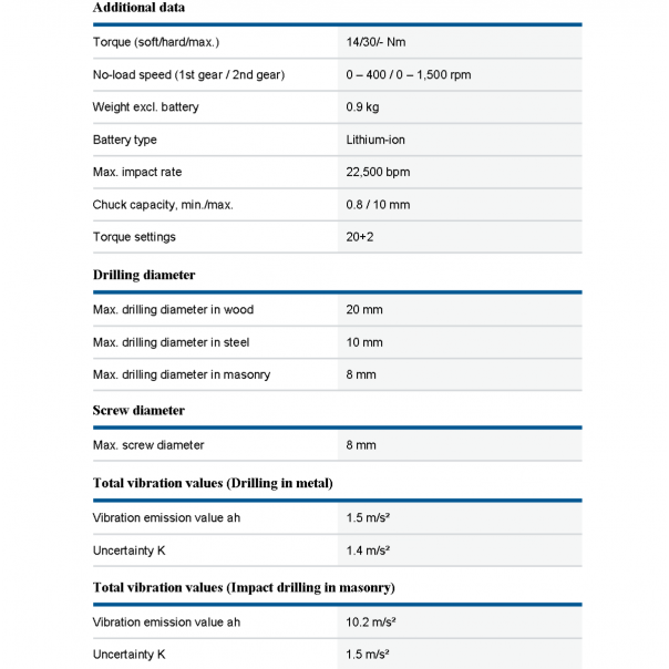 BOSCH GSB 120-LI Professional. Cordless Impact Drill/Driver. HOME DRILL/ BTO DRILL