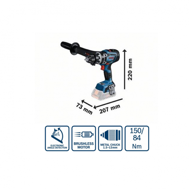 BOSCH GSB 18V-150C. Cordless Combi. BITURBO. SOLO unit. 18V.