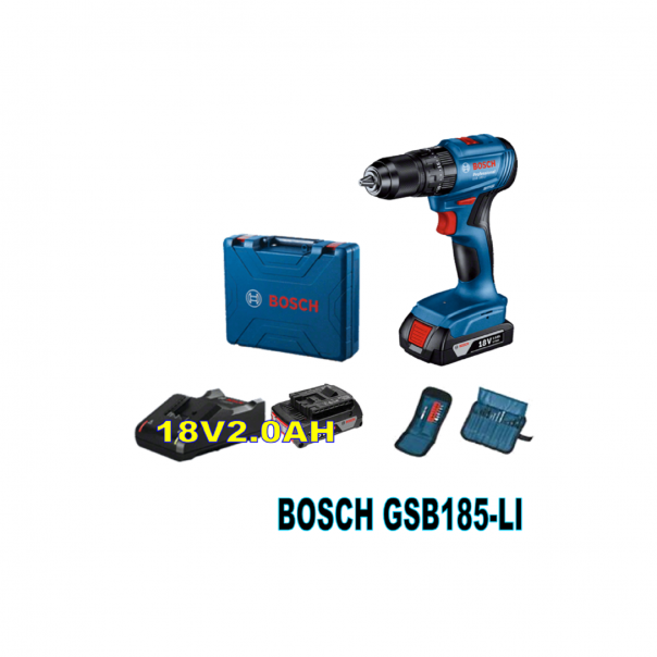 BOSCH GSB 185-LI. Cordless Combi Drill. Brushless Motor. 18V.