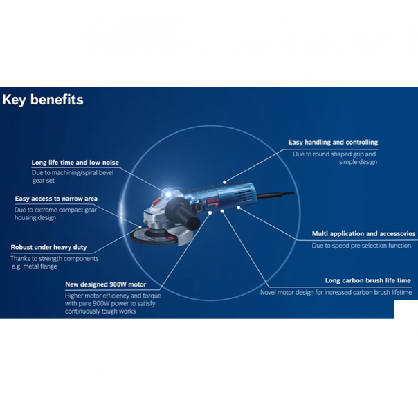 BOSCH GWS 900-100 Professional. Angle Grinder. 4" (100mm). 900W.