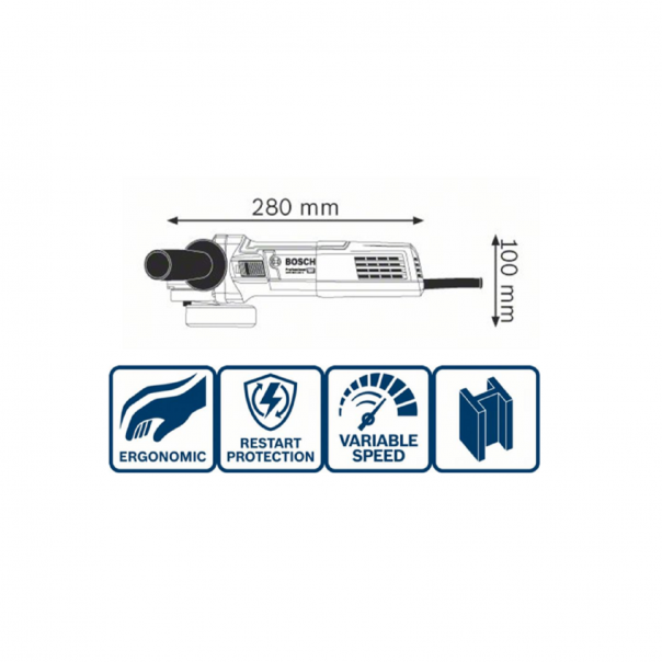 BOSCH GWS 900-100S Professional. Angle Grinder. 4" (100mm). 900W.