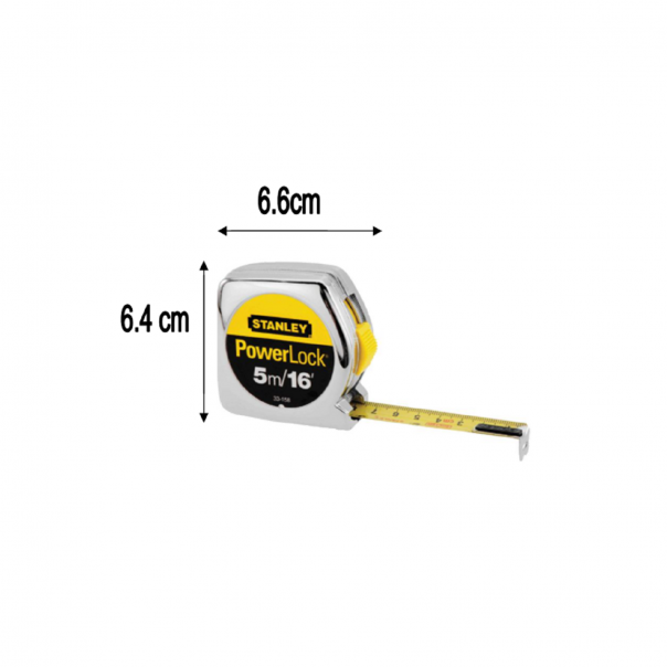 STANLEY Power Lock Steel Measuring Tape 5mtr/16'.