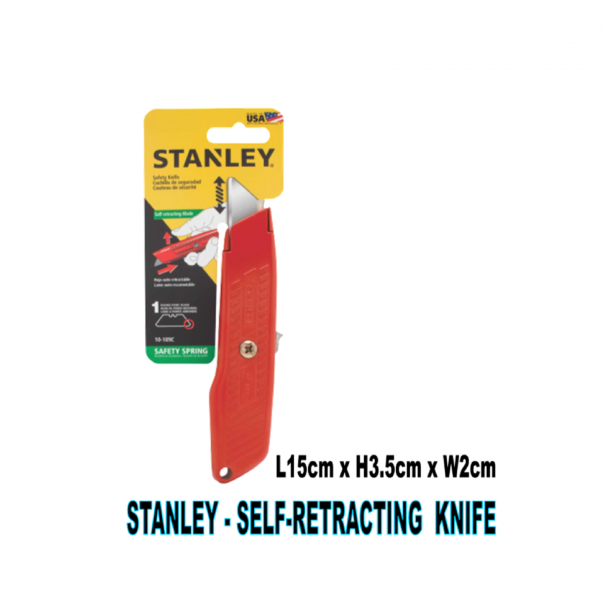 STANLEY Self-Retracting Utility Knife Model: 10-189C. Self Retractable Pen Knife Orange