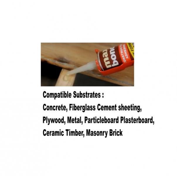 HB Fuller Max Bond construction adhesive with caulking gun.