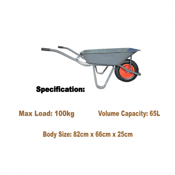 H/D Welded Wheel Barrow. Comes with air wheel. Gardening.