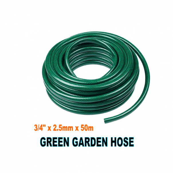 Green Garden Hose 5/8" x 2mm x 45m or 3/4" x 2.5mm x 50m