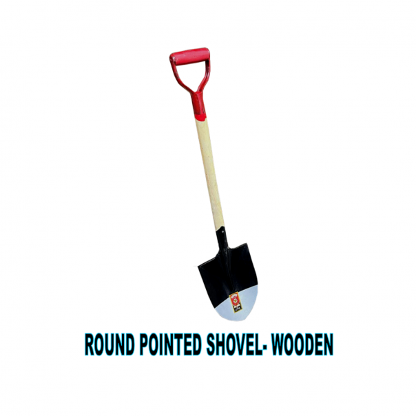 Round Pointed Shovel with Wooden Handle