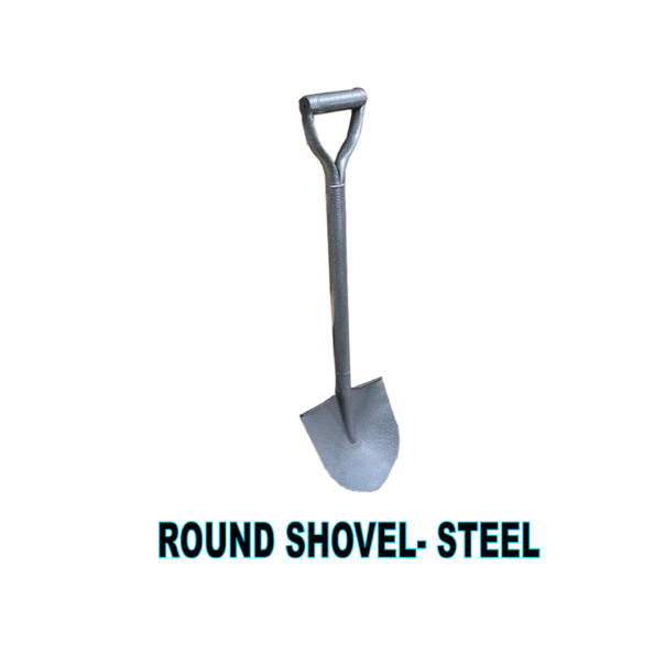 Round Shovel with Steel Handle