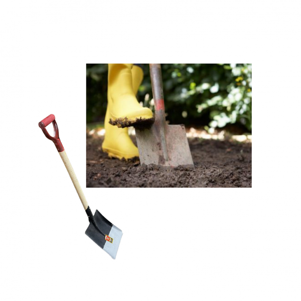 Flat Square Shovel with Wooden Handle. 41".