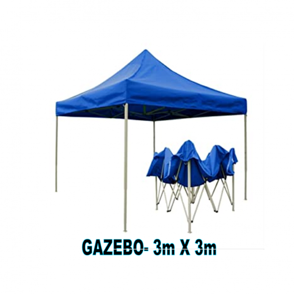 H/D Foldable Gazebo. Foldable Tentage. Blue Colour. Shelter. Semi-Automatic retracting. Durable.