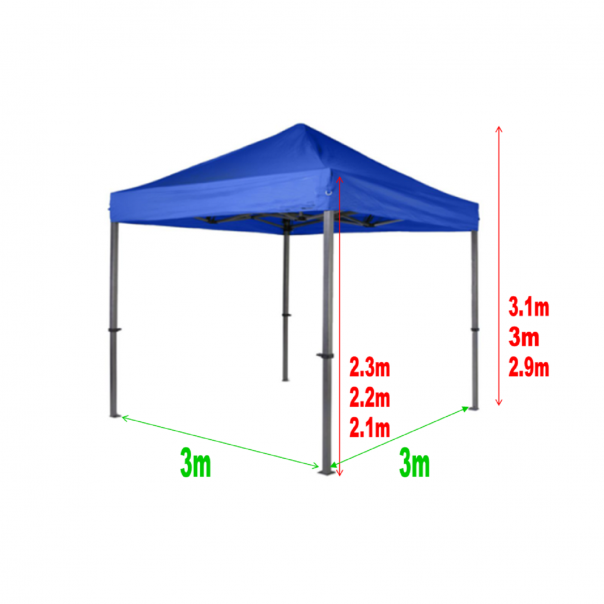 H/D Foldable Gazebo. Foldable Tentage. Blue Colour. Shelter. Semi-Automatic retracting. Durable.