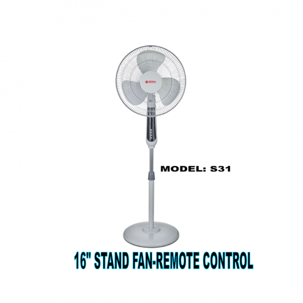 SONA Remote Stand Fan. 16". S31.