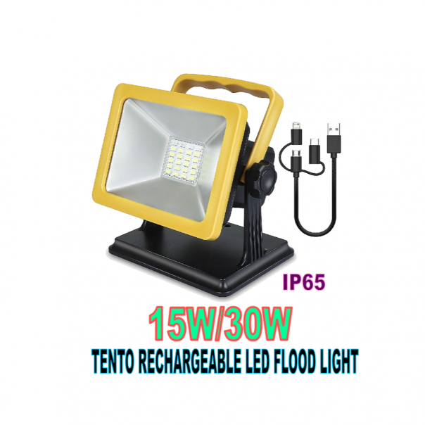 TENTO 30W Weatherproof Rechargeable LED Flood Light with Magnetic Base IP65