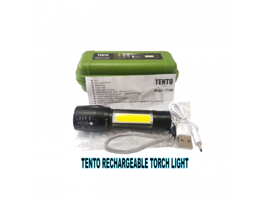 TENTO LED Rechargeable Torch Light. USB Charging.