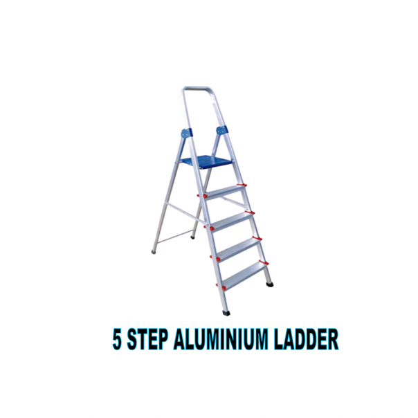 5 Step Household Ladder. 150kg Load. Light Weight.
