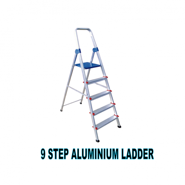9 Step Household Ladder. 150kg Load. Light Weight.