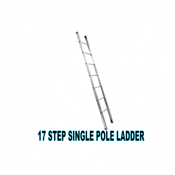 Single Pole Ladder. Aluminium. 17 Step. 18ft / 5.4mtr.
