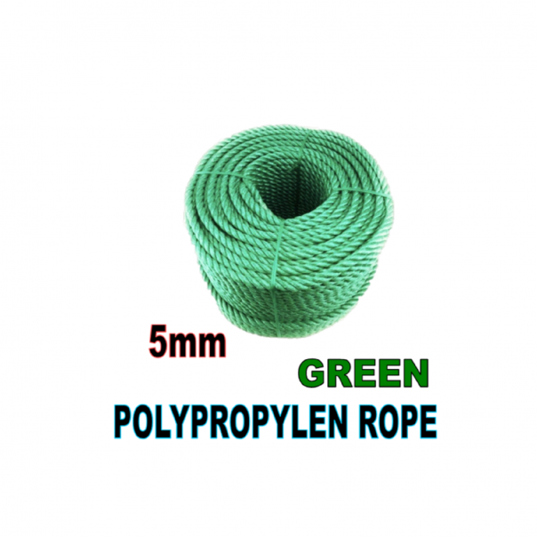 Polyethylene Rope (PE Rope) 5mm. Green. All Purpose Utility Rope.
