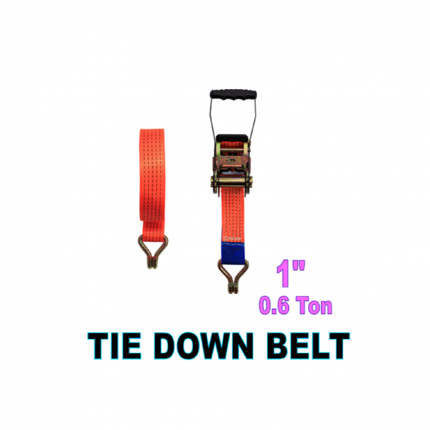 KAWASAKI Ratchet Tie Down Belt. 1" width. Mini Lashing Strap. Tensioning.
