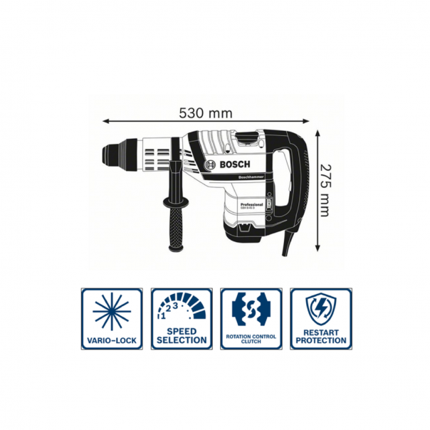 BOSCH GBH 8-45D Rotary Hammer with SDS-Max. 1500W.