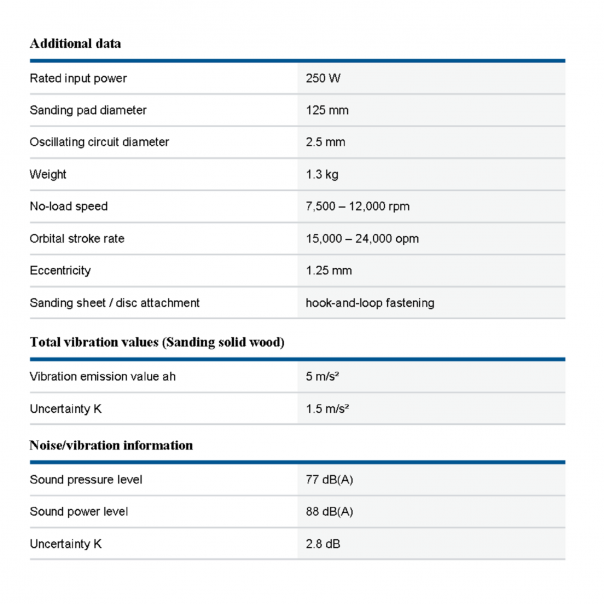 BOSCH GEX 125-1AE Professional. Random Orbit Sander. 125mm. 250W.