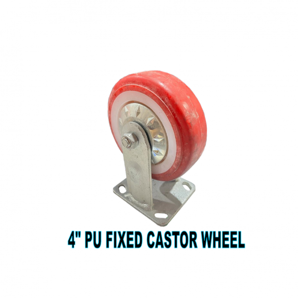4" PU Fixed Castor Wheel