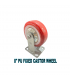 8" PU Fixed Castor Wheel
