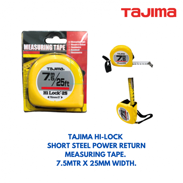 TAJIMA Measuring Tape Hi-Lock 5mtr & 7.5mtr.