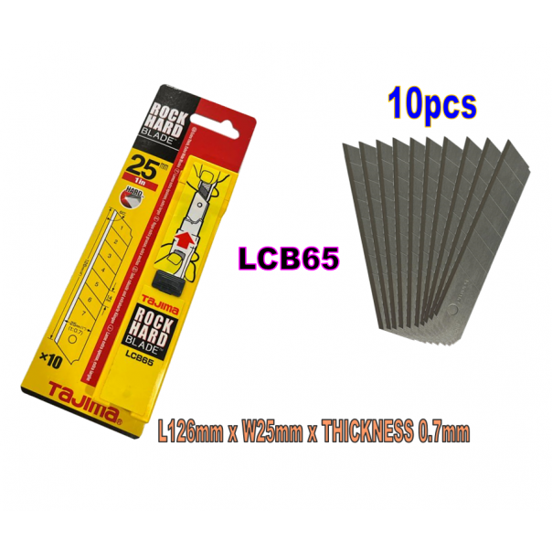 TAJIMA Cutter Blade Refill 18mm/25mm. 10pcs/pack. LCB50/LCB65