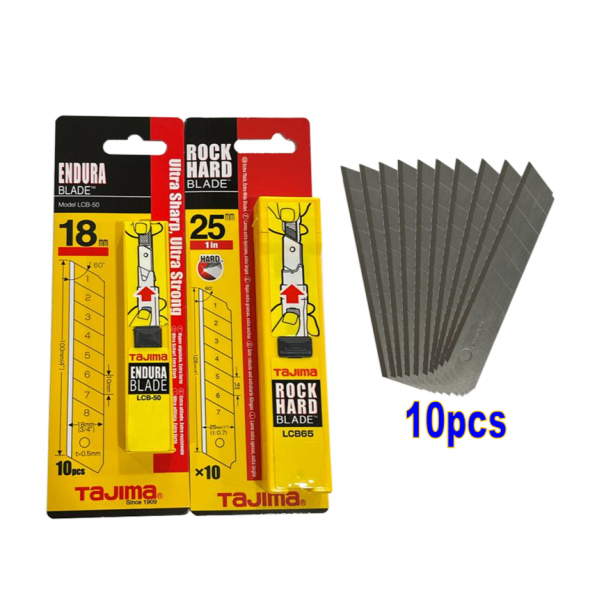 TAJIMA Cutter Blade Refill 18mm/25mm. 10pcs/pack. LCB50/LCB65