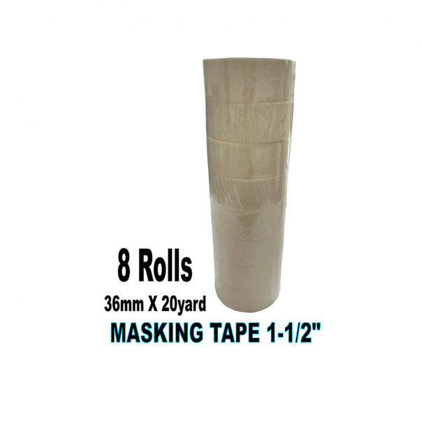 Masking tape. 1inch (12rolls), 1-1/2inch (8rolls) and 2inch (6rolls).