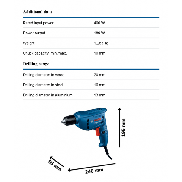 Bosch Drill. GBM 400